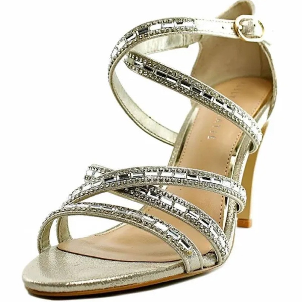 Elegant Silver Strappy Heels